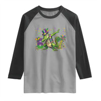 Funny Dabbing Alligator 67 Mardi Gras Six Seven Meme Raglan Shirt