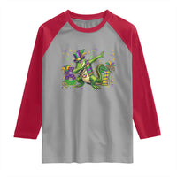 Funny Dabbing Alligator 67 Mardi Gras Six Seven Meme Raglan Shirt