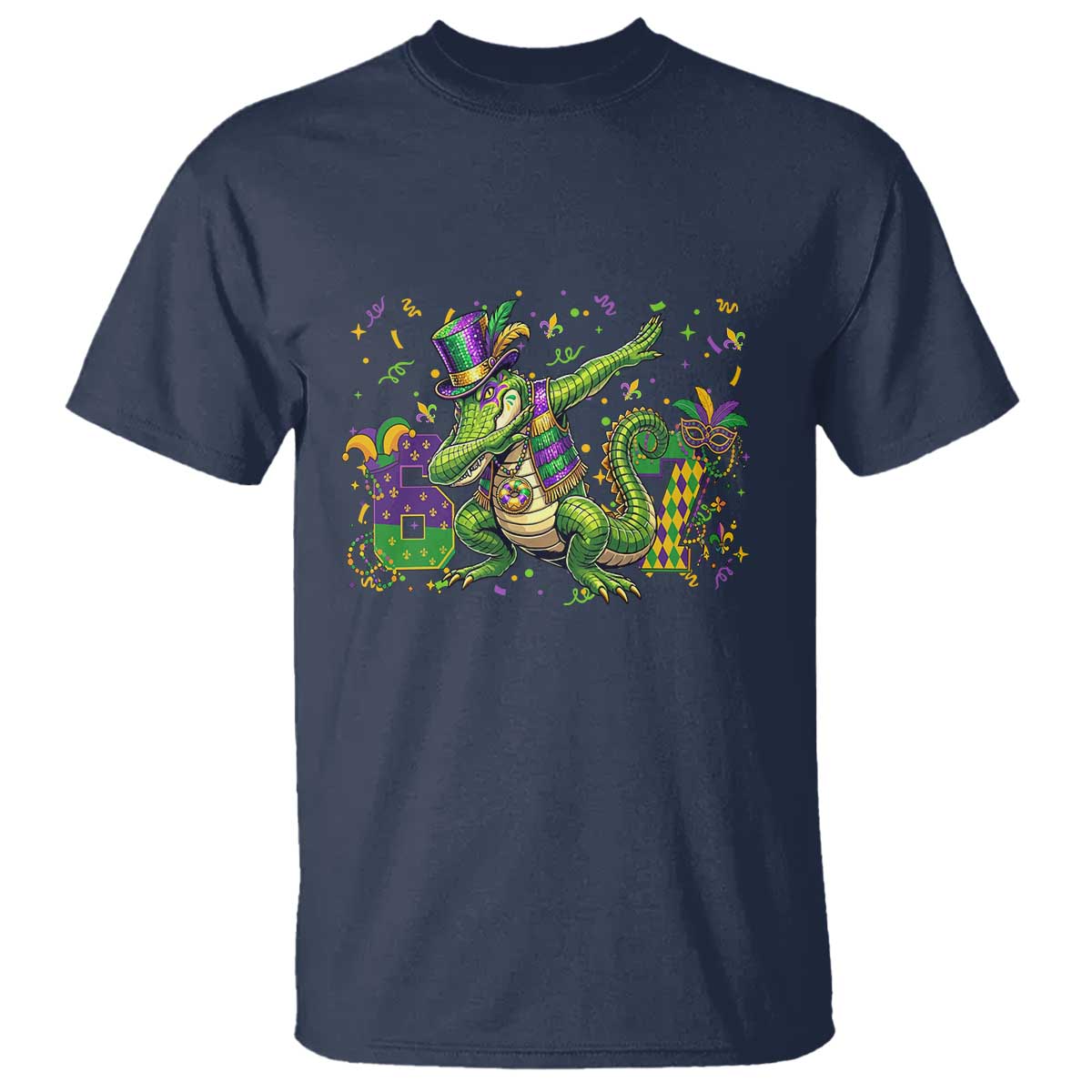 Funny Dabbing Alligator 67 Mardi Gras Six Seven Meme T Shirt