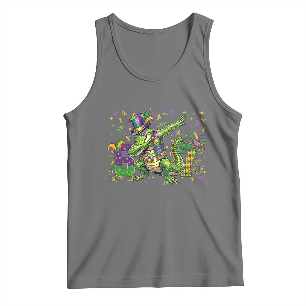 Funny Dabbing Alligator 67 Mardi Gras Six Seven Meme Tank Top