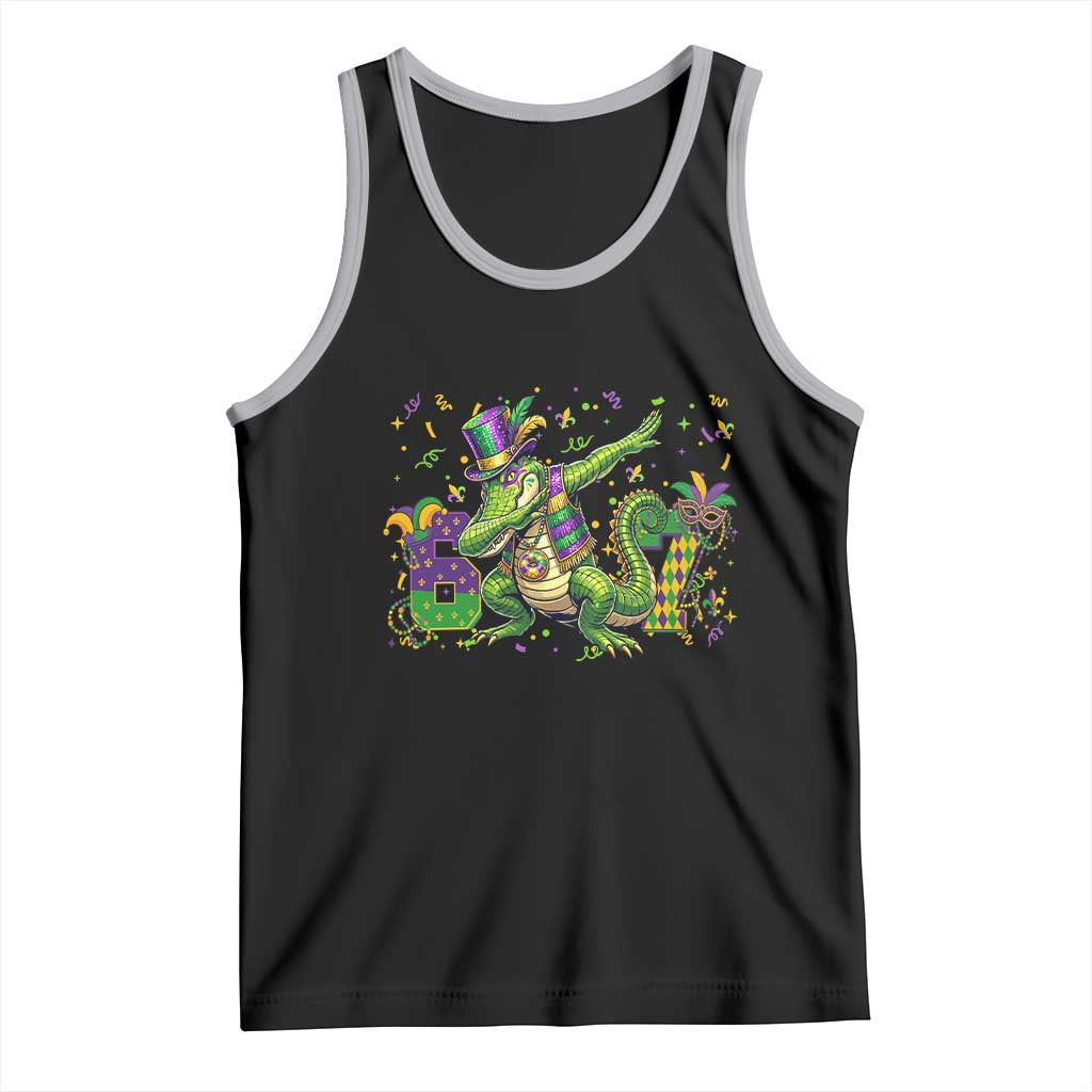 Funny Dabbing Alligator 67 Mardi Gras Six Seven Meme Tank Top