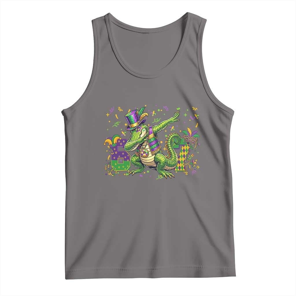 Funny Dabbing Alligator 67 Mardi Gras Six Seven Meme Tank Top