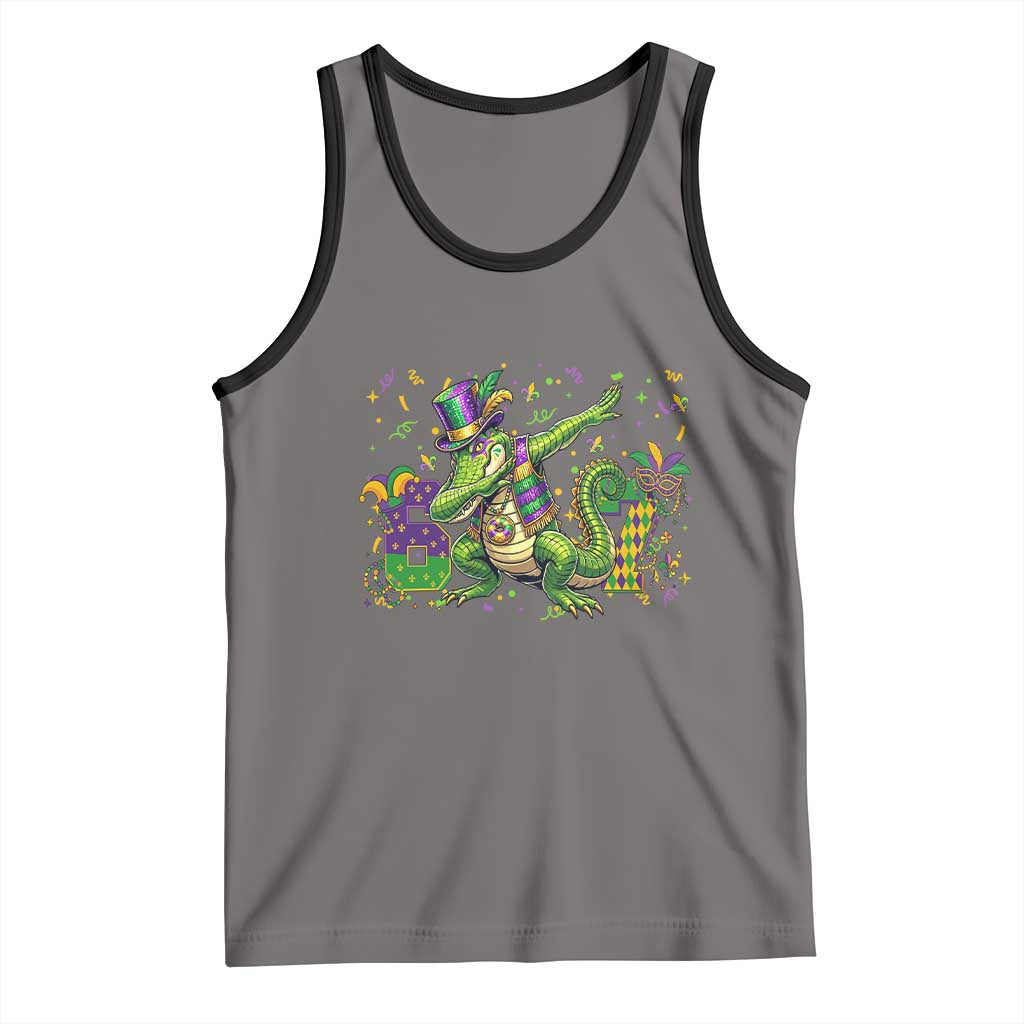 Funny Dabbing Alligator 67 Mardi Gras Six Seven Meme Tank Top