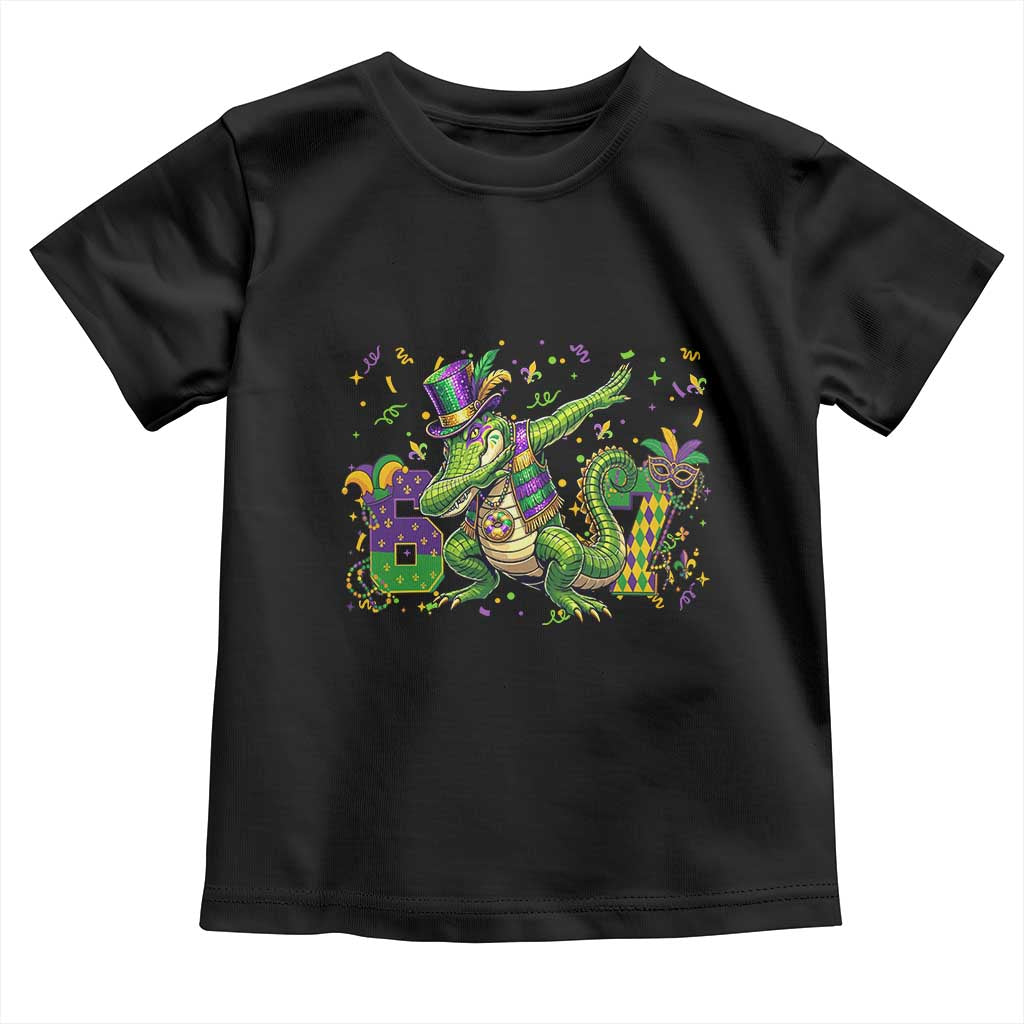 Funny Dabbing Alligator 67 Mardi Gras Six Seven Meme Toddler T Shirt