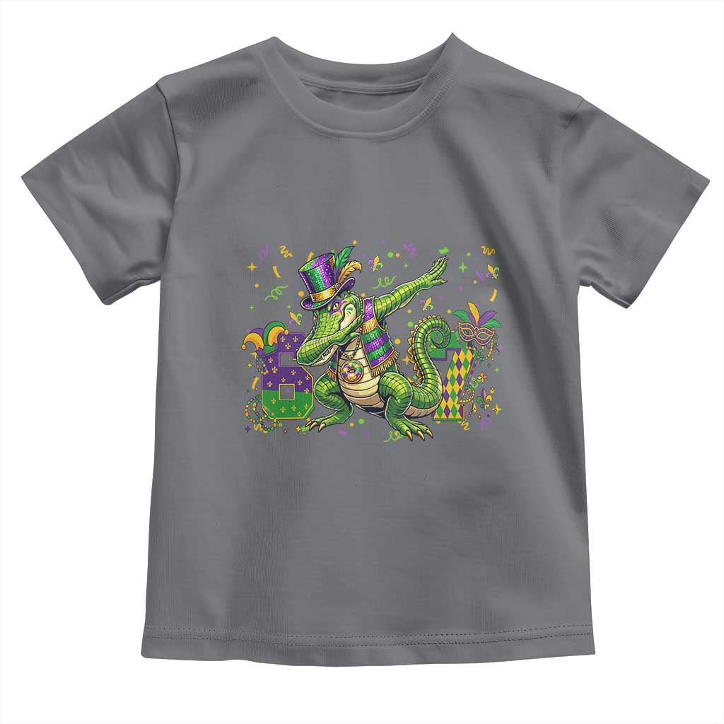 Funny Dabbing Alligator 67 Mardi Gras Six Seven Meme Toddler T Shirt