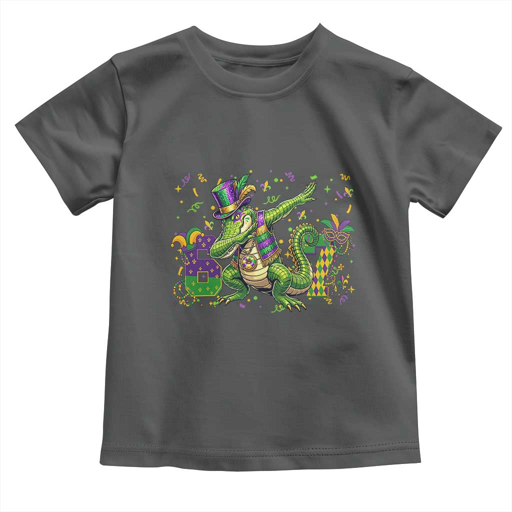 Funny Dabbing Alligator 67 Mardi Gras Six Seven Meme Toddler T Shirt