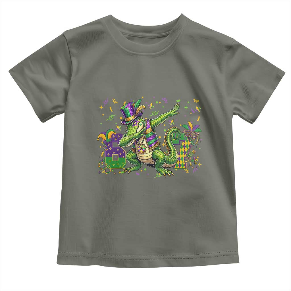 Funny Dabbing Alligator 67 Mardi Gras Six Seven Meme Toddler T Shirt