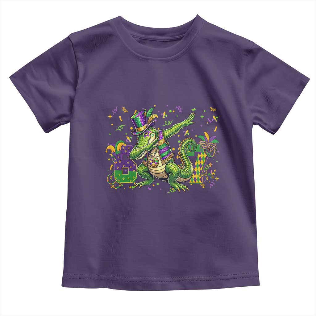 Funny Dabbing Alligator 67 Mardi Gras Six Seven Meme Toddler T Shirt