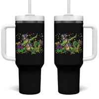 Funny Dabbing Alligator 67 Mardi Gras Six Seven Meme Tumbler With Handle