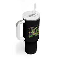 Funny Dabbing Alligator 67 Mardi Gras Six Seven Meme Tumbler With Handle