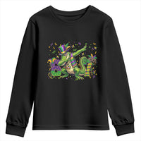 Funny Dabbing Alligator 67 Mardi Gras Six Seven Meme Youth Sweatshirt