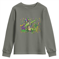 Funny Dabbing Alligator 67 Mardi Gras Six Seven Meme Youth Sweatshirt