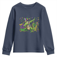 Funny Dabbing Alligator 67 Mardi Gras Six Seven Meme Youth Sweatshirt