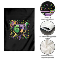 Funny Baseball Mardi Gras 67 Ice Cream Drip Garden Flag Six Seven Meme Carnival