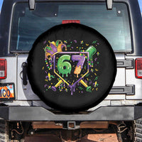 Funny Baseball Mardi Gras 67 Ice Cream Drip Spare Tire Cover Six Seven Meme Carnival