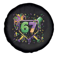 Funny Baseball Mardi Gras 67 Ice Cream Drip Spare Tire Cover Six Seven Meme Carnival