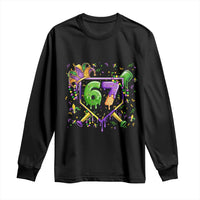 Funny Baseball Mardi Gras 67 Ice Cream Drip Long Sleeve Shirt Six Seven Meme Carnival