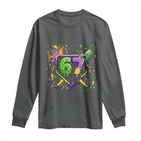 Funny Baseball Mardi Gras 67 Ice Cream Drip Long Sleeve Shirt Six Seven Meme Carnival
