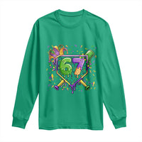 Funny Baseball Mardi Gras 67 Ice Cream Drip Long Sleeve Shirt Six Seven Meme Carnival