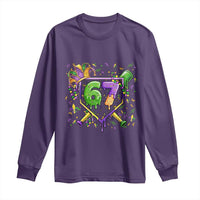 Funny Baseball Mardi Gras 67 Ice Cream Drip Long Sleeve Shirt Six Seven Meme Carnival