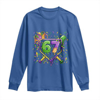 Funny Baseball Mardi Gras 67 Ice Cream Drip Long Sleeve Shirt Six Seven Meme Carnival