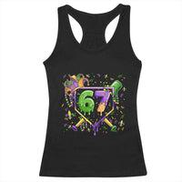 Funny Baseball Mardi Gras 67 Ice Cream Drip Racerback Tank Top Six Seven Meme Carnival