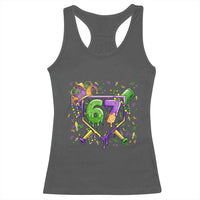 Funny Baseball Mardi Gras 67 Ice Cream Drip Racerback Tank Top Six Seven Meme Carnival