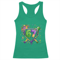 Funny Baseball Mardi Gras 67 Ice Cream Drip Racerback Tank Top Six Seven Meme Carnival