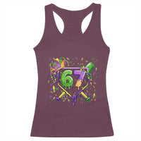 Funny Baseball Mardi Gras 67 Ice Cream Drip Racerback Tank Top Six Seven Meme Carnival