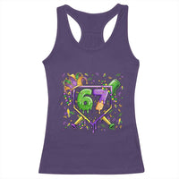 Funny Baseball Mardi Gras 67 Ice Cream Drip Racerback Tank Top Six Seven Meme Carnival