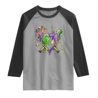 Funny Baseball Mardi Gras 67 Ice Cream Drip Raglan Shirt Six Seven Meme Carnival