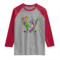 Funny Baseball Mardi Gras 67 Ice Cream Drip Raglan Shirt Six Seven Meme Carnival