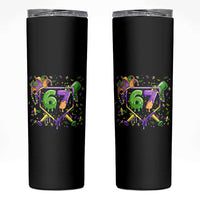 Funny Baseball Mardi Gras 67 Ice Cream Drip Skinny Tumbler Six Seven Meme Carnival