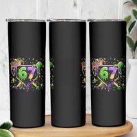 Funny Baseball Mardi Gras 67 Ice Cream Drip Skinny Tumbler Six Seven Meme Carnival