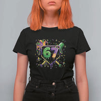 Funny Baseball Mardi Gras 67 Ice Cream Drip T Shirt For Women Six Seven Meme Carnival