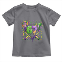 Funny Baseball Mardi Gras 67 Ice Cream Drip Toddler T Shirt Six Seven Meme Carnival