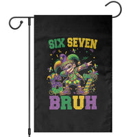 Funny 67 Mardi Gras Garden Flag Six Seven Bruh Dabbing Jester