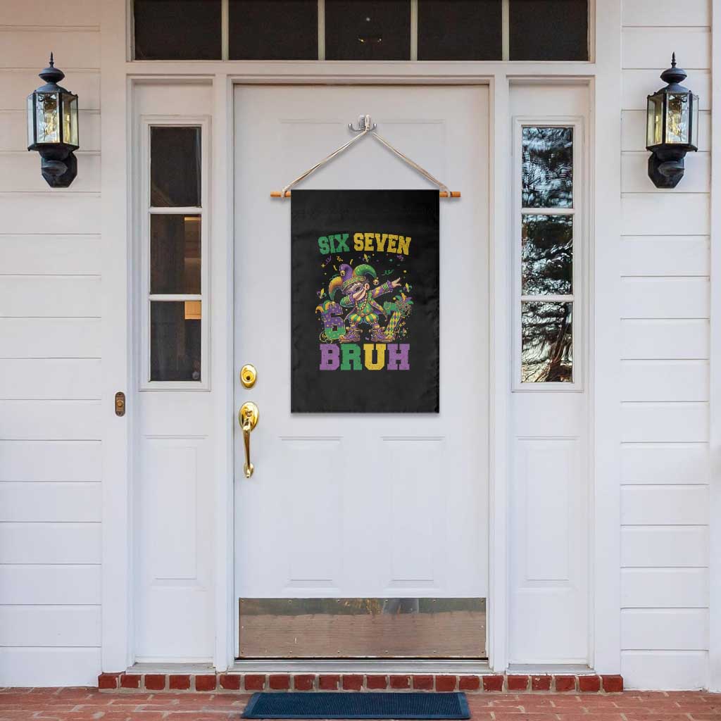 Funny 67 Mardi Gras Garden Flag Six Seven Bruh Dabbing Jester