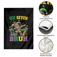 Funny 67 Mardi Gras Garden Flag Six Seven Bruh Dabbing Jester
