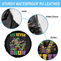 Funny 67 Mardi Gras Spare Tire Cover Six Seven Bruh Dabbing Jester