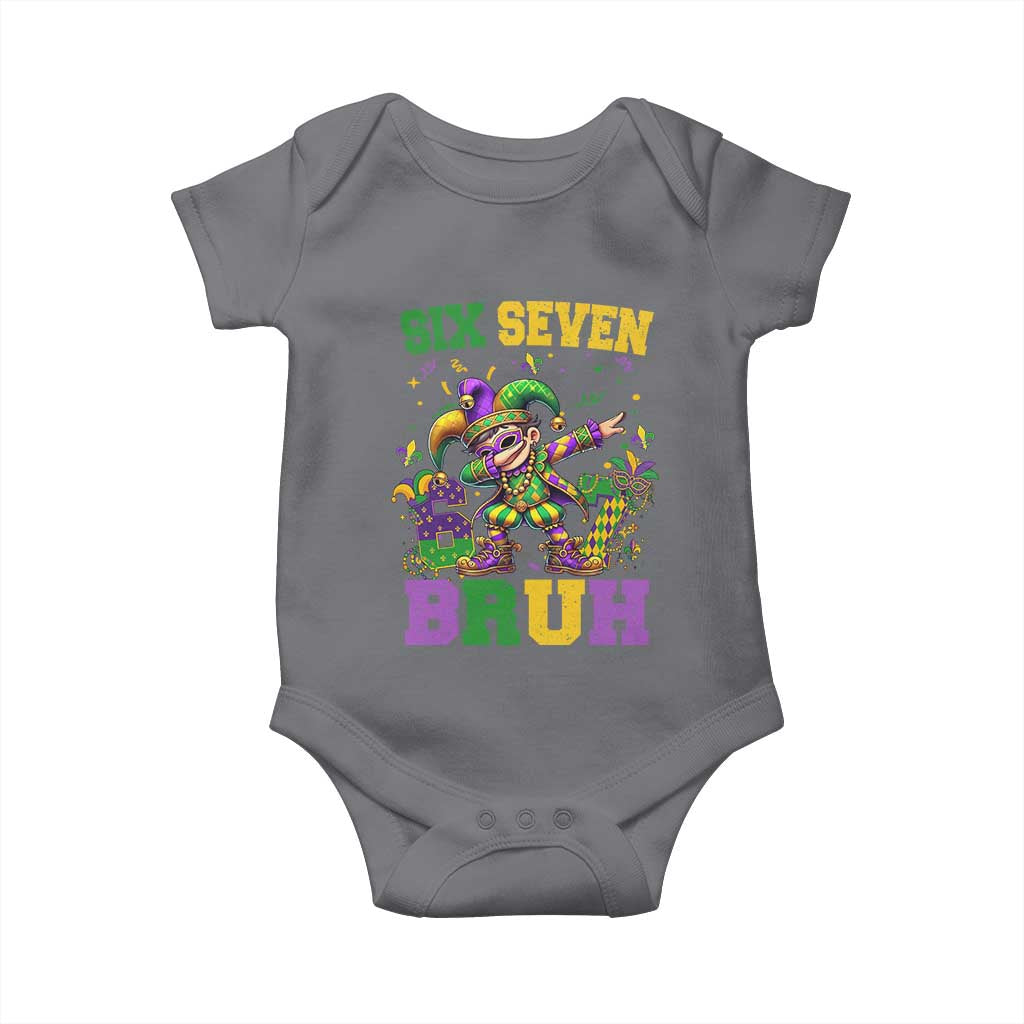 Funny 67 Mardi Gras Baby Onesie Six Seven Bruh Dabbing Jester