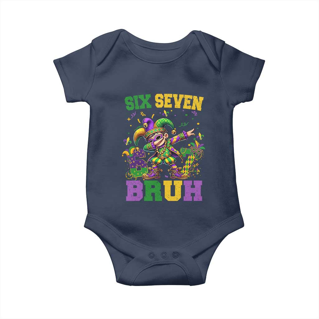 Funny 67 Mardi Gras Baby Onesie Six Seven Bruh Dabbing Jester