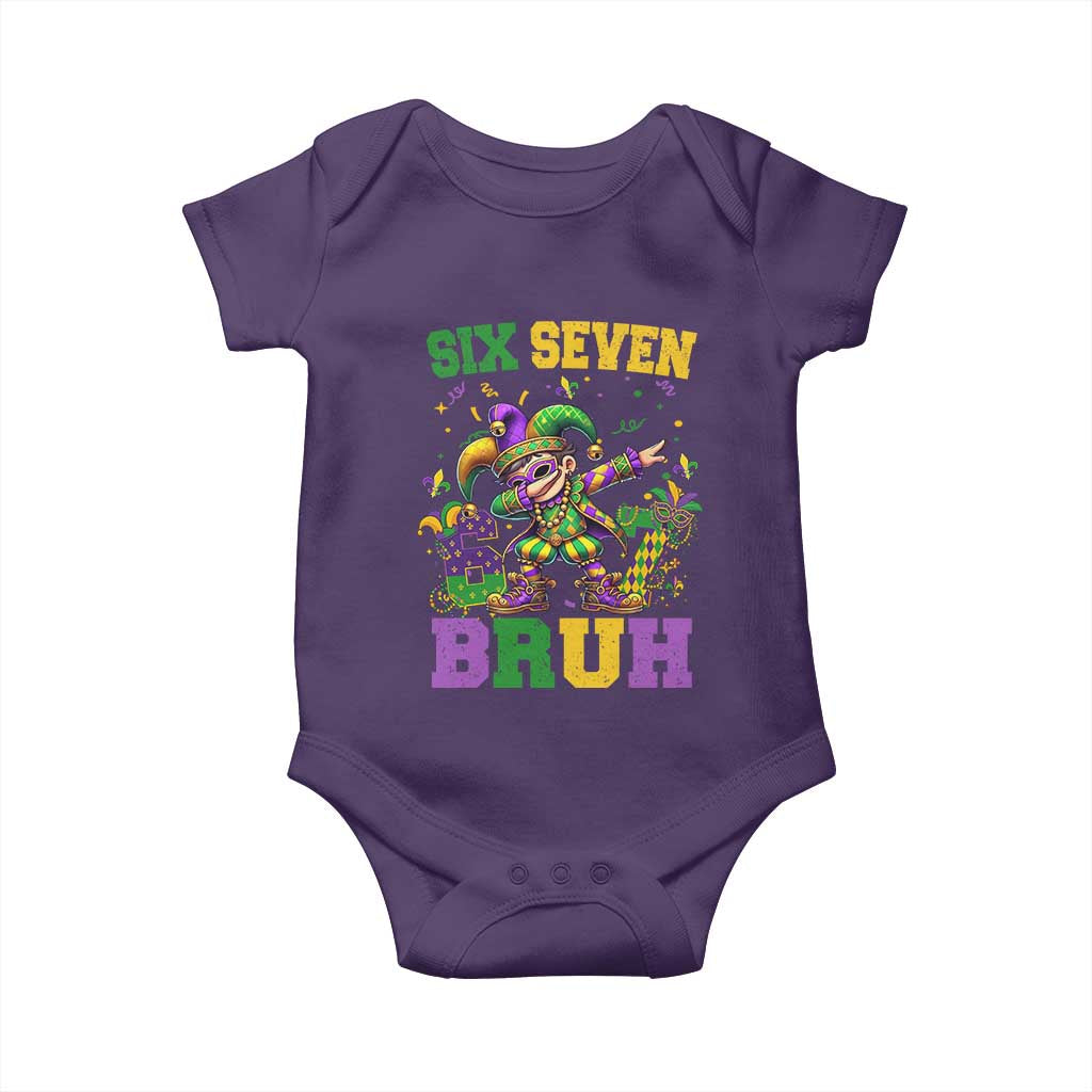 Funny 67 Mardi Gras Baby Onesie Six Seven Bruh Dabbing Jester