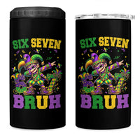 Funny 67 Mardi Gras 4 in 1 Can Cooler Tumbler Six Seven Bruh Dabbing Jester