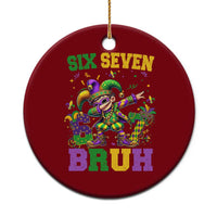 Funny 67 Mardi Gras Ceramic Ornament Six Seven Bruh Dabbing Jester