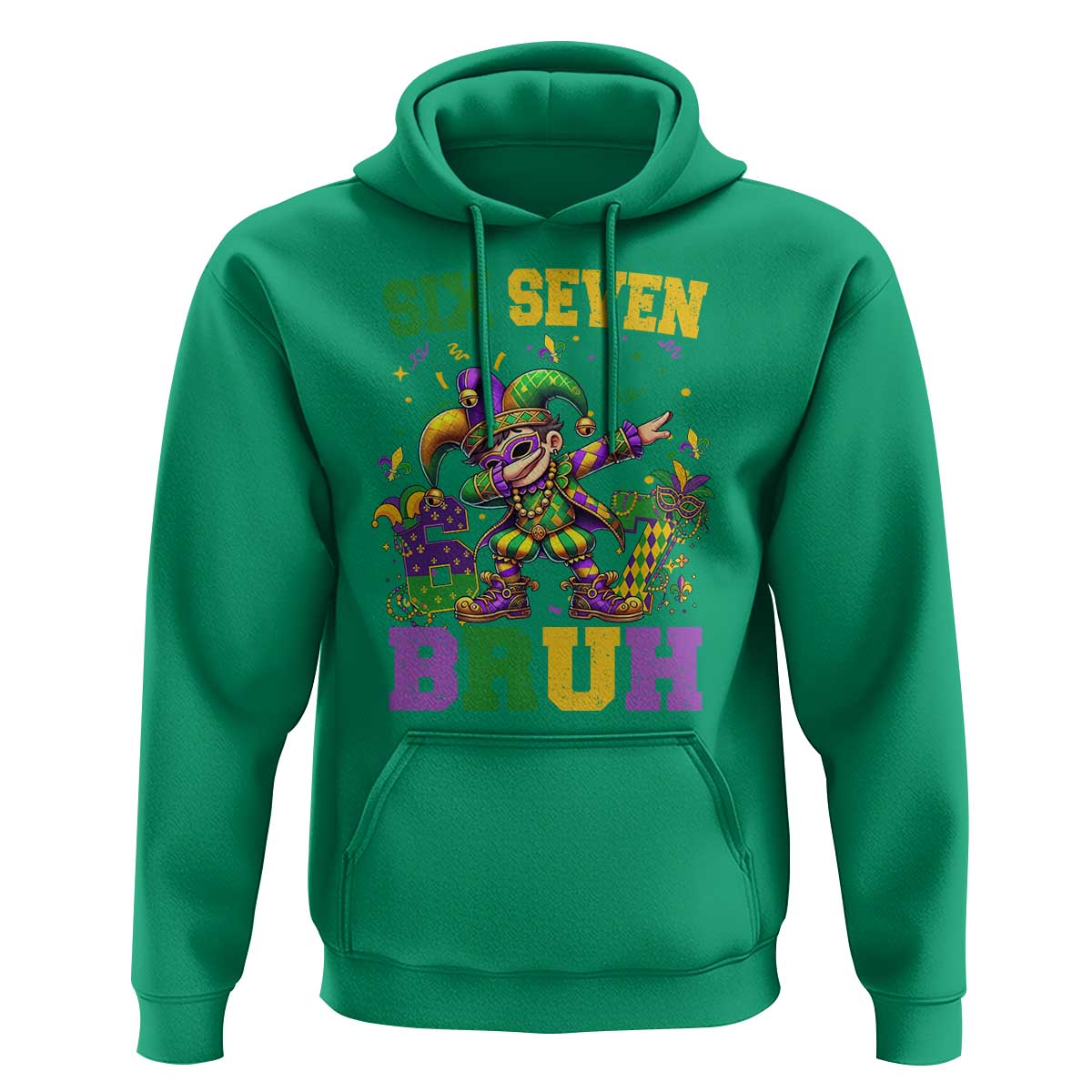 Funny 67 Mardi Gras Hoodie Six Seven Bruh Dabbing Jester