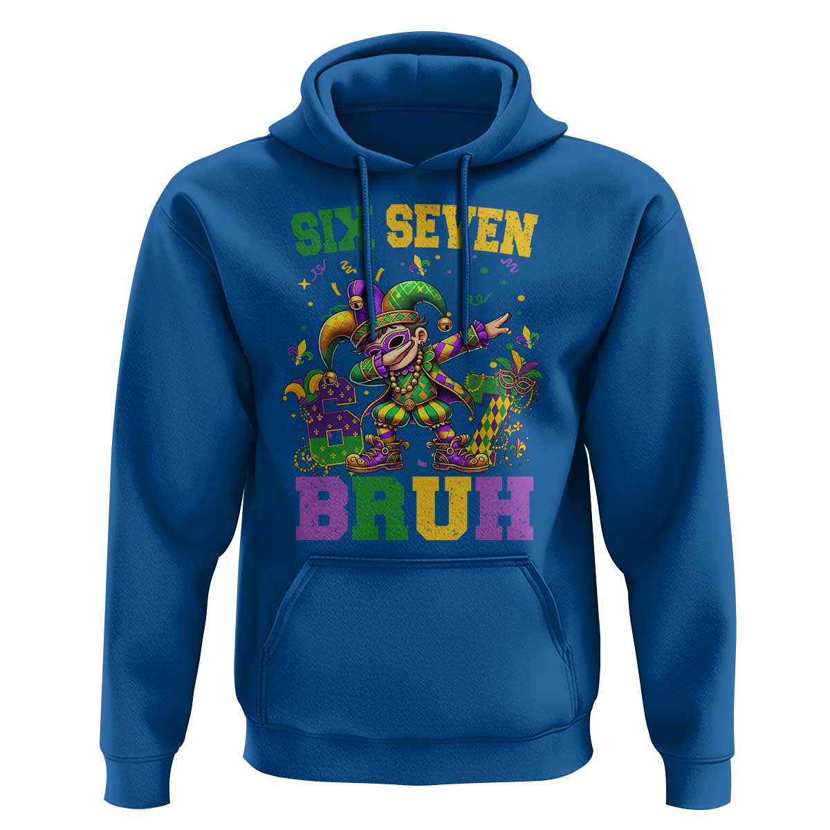 Funny 67 Mardi Gras Hoodie Six Seven Bruh Dabbing Jester