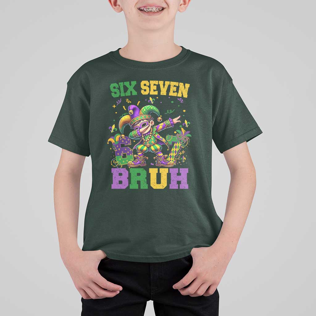 Funny 67 Mardi Gras T Shirt For Kid Six Seven Bruh Dabbing Jester