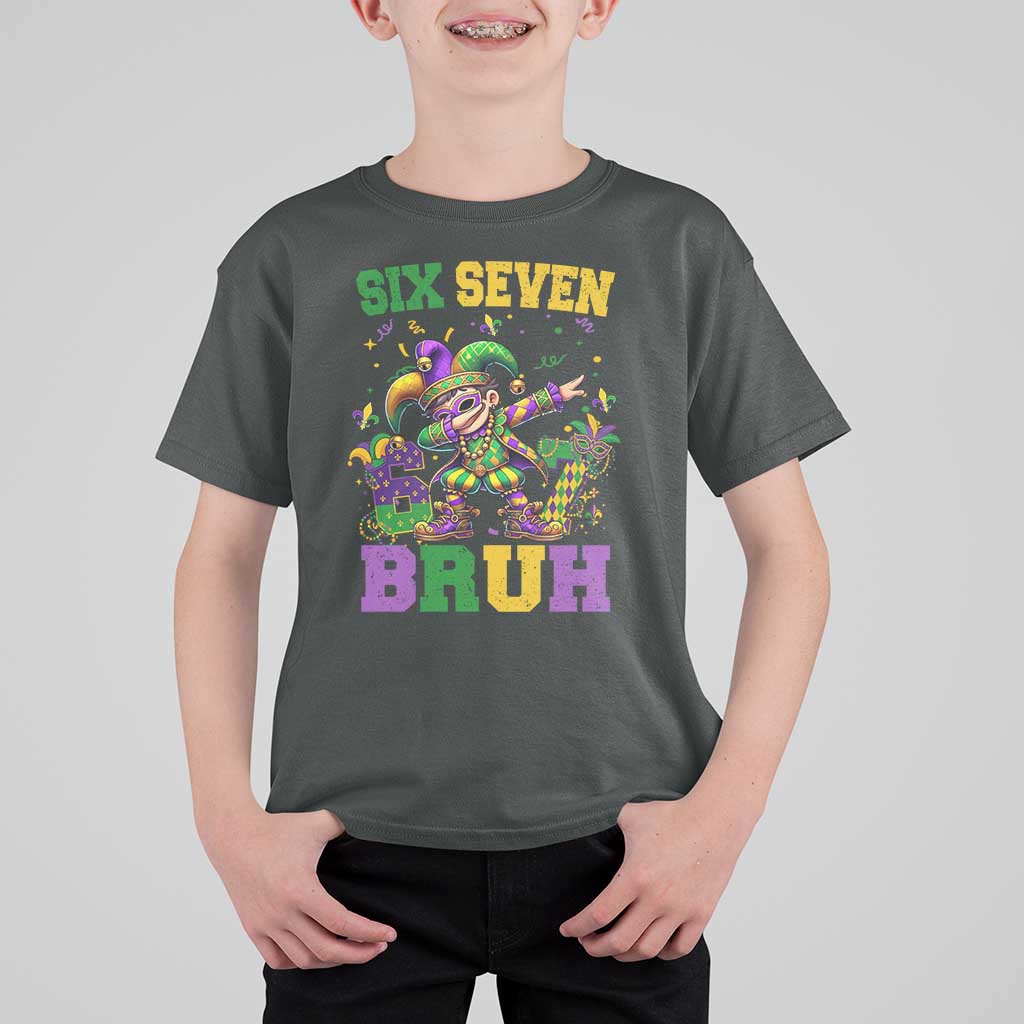 Funny 67 Mardi Gras T Shirt For Kid Six Seven Bruh Dabbing Jester