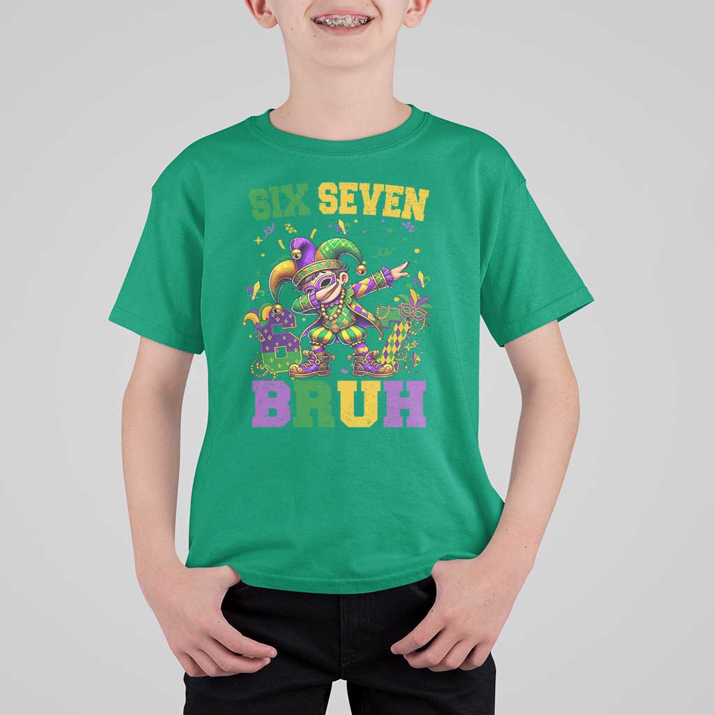 Funny 67 Mardi Gras T Shirt For Kid Six Seven Bruh Dabbing Jester
